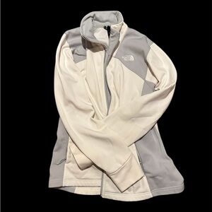 The North Face Cream and Gray Full-Zip Jacket